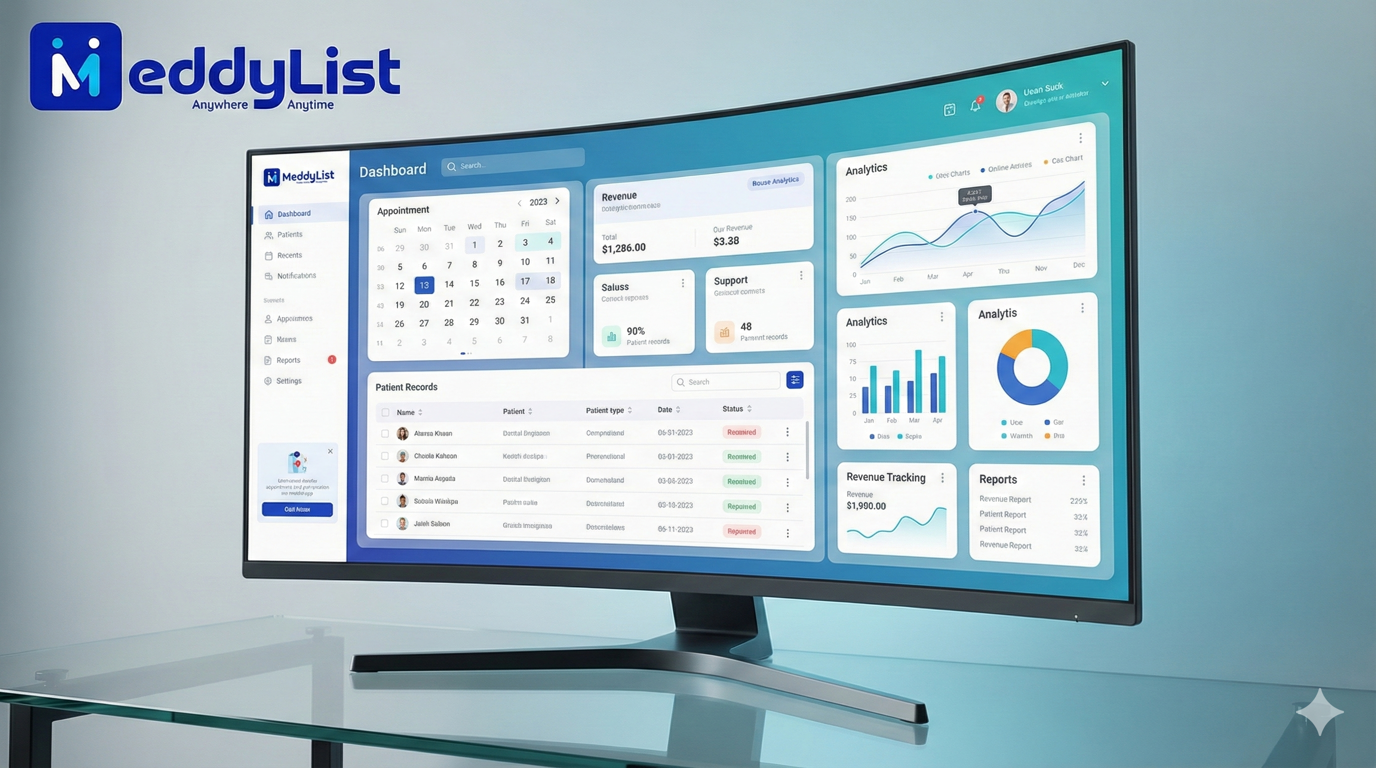 MeddyList HMS Dashboard